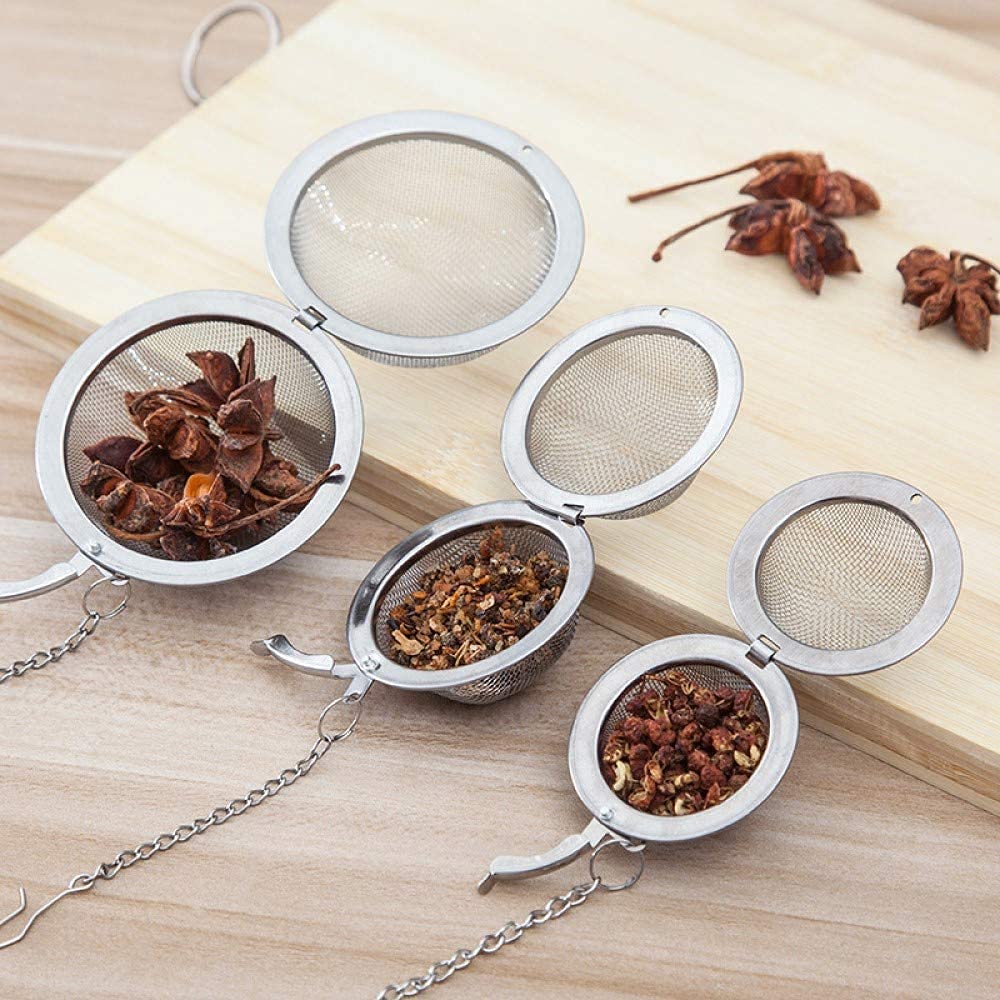 SHIDHMI 3Pcs Reusable Stainless Steel Tea Infuser for Loose Leaf Tea | Durable Chai Strainer with Handle | Easy-to-Clean Tea Steeper for Green Tea, Herbal Tea & Chai Brewing Infuser Ball