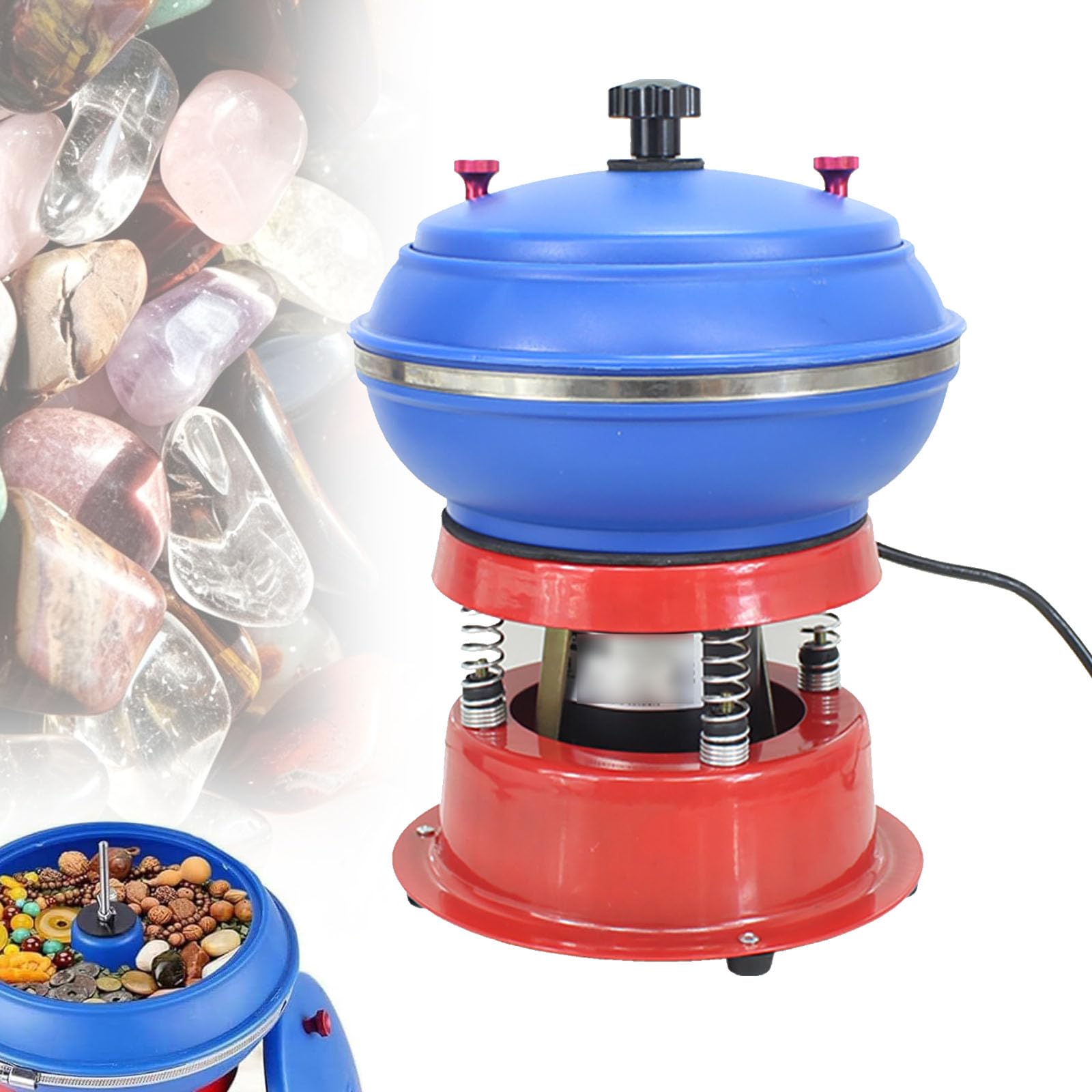 VILA SMO 8 Inch Jewelry Vibration Polishing Machine, 3.5l Heavy Duty Rock Polisher, Convenient Operation,for Grinding And Polishing Workpiece Surface, Jewelry Accessories.