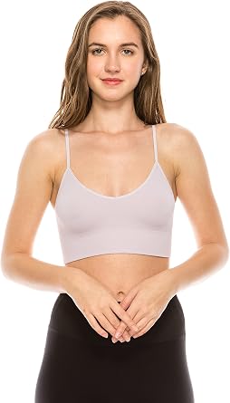 Kurve Soft Rib Low-Back Crop Bra Cami, UV Protective Fabric UPF 50+ Made with Love in The USA