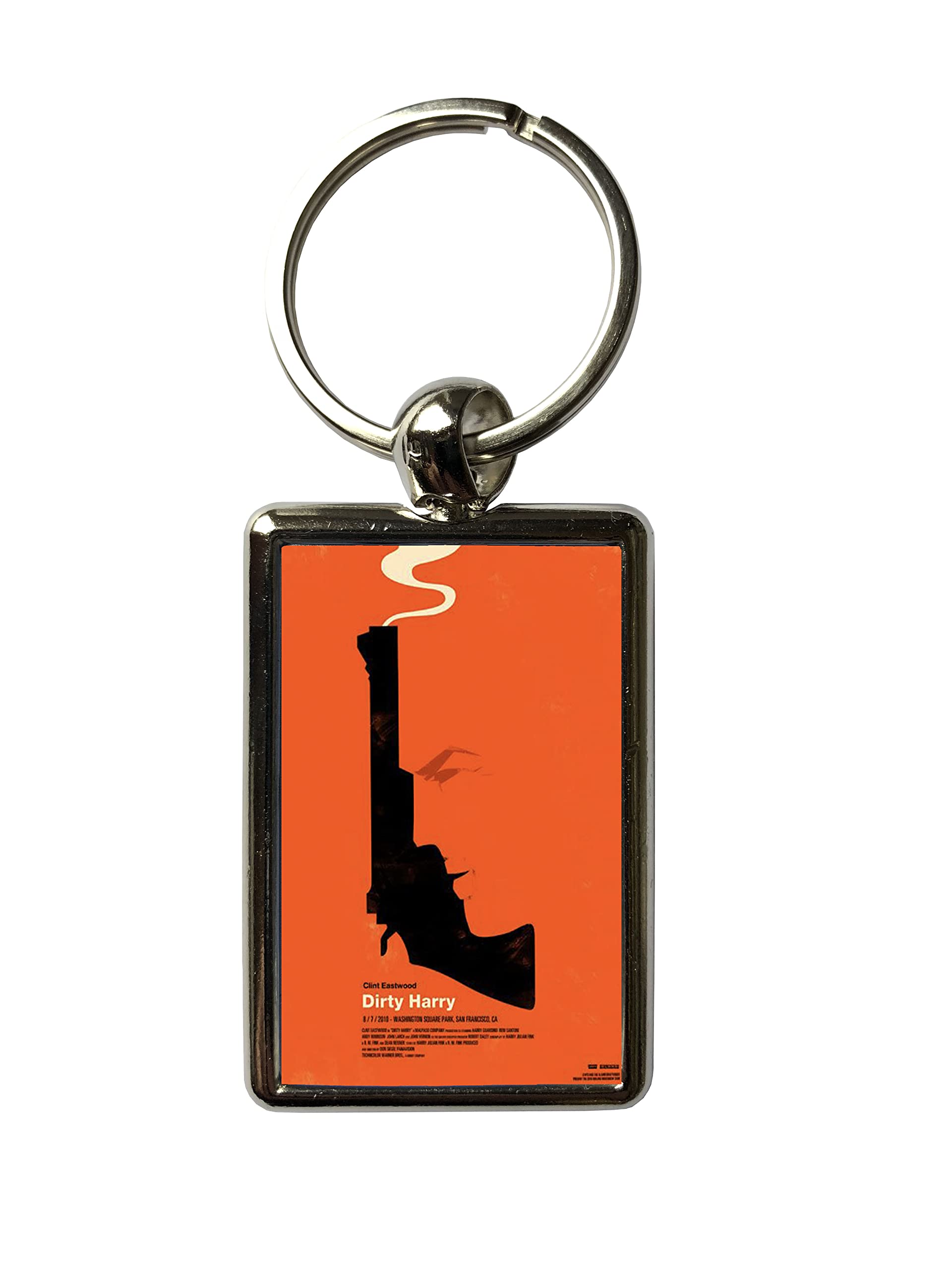 Super Universe Dirty Harry Movie Poster Metal Keyring – Classic Crime Film Collectible