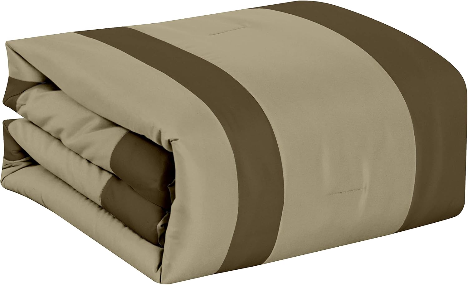 Chezmoi Collection Sheraton 3-Piece Hotel Style Square Framed Bedding Comforter Set (Queen, Coffee/Brown)