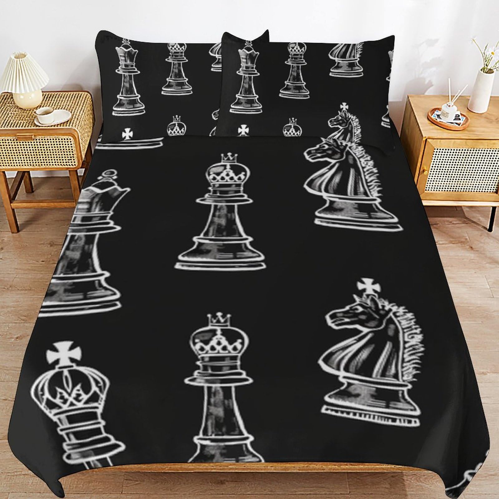 Ropa de cama de microfibra transpirable con fundas de almohada 3D