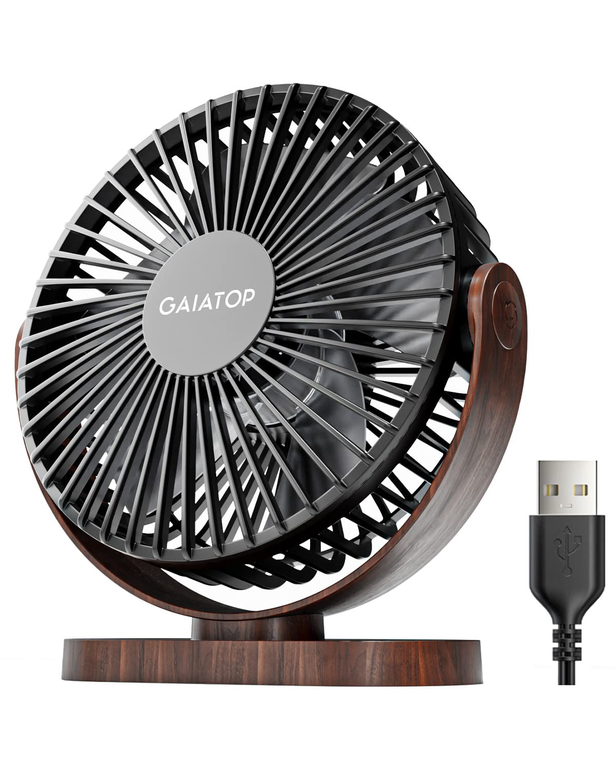 Gaiatop Portable Fan Small Table Fan USB Desk Fan with 3 Speeds Quiet Rotatable Mini Fan, 5.1 Inch Personal Cooling Fan for Home Office Desktop