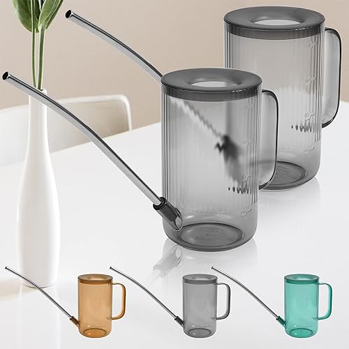 Miniatura 1 de ZOUTOG - Regadera para plantas de interior, paquete de 2 dispositivos de riego de plantas de plástico con boquilla larga, regadera de interior para