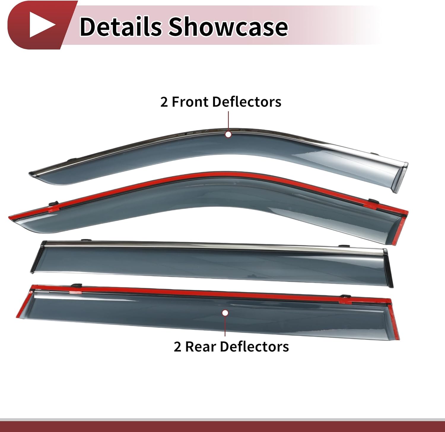 1 Set Window Deflectors for Toyota Highlander 2020-2024 Side Window Vent Visors Black