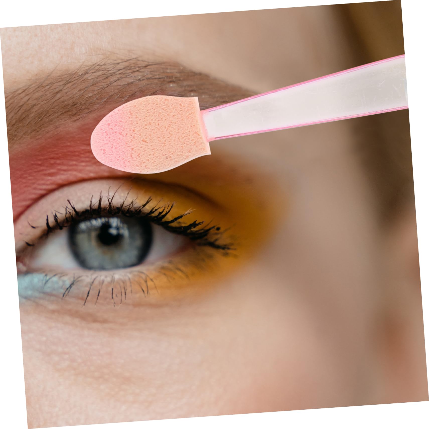 Baluue Eye Shadow Brush Double Head Comfortable Non-latex Sponge Set of 1 Business Parties Random Color