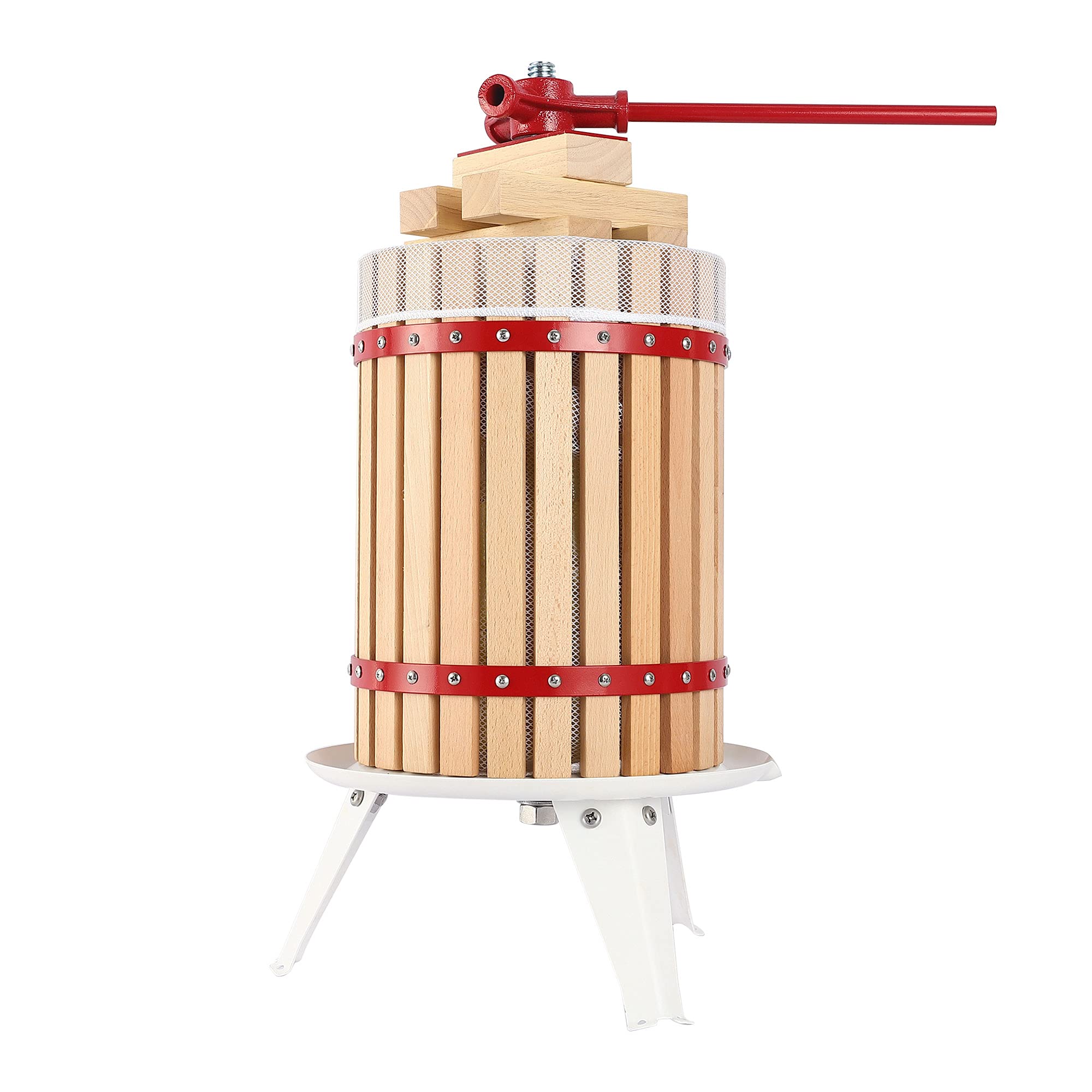 YUDA Upgraded Manual Fruit Wine Press W/ 8 Blocks 100% Nature Oak, Cider Apple Grape Berries Crusher