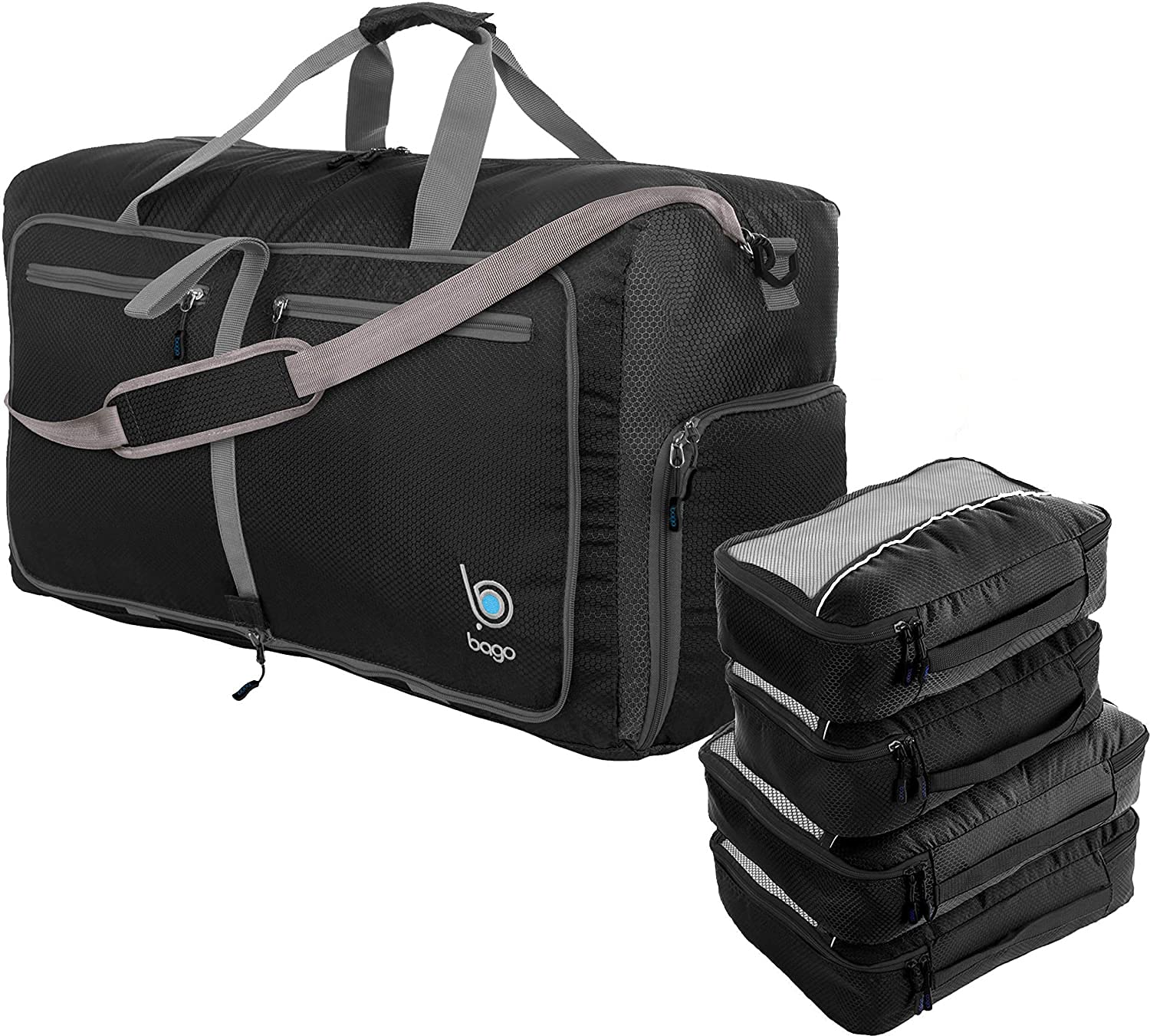BagoTravel Bundle: 4 Packing Cubes & 80L Duffel Bag Set - Organize and Carry with Ease