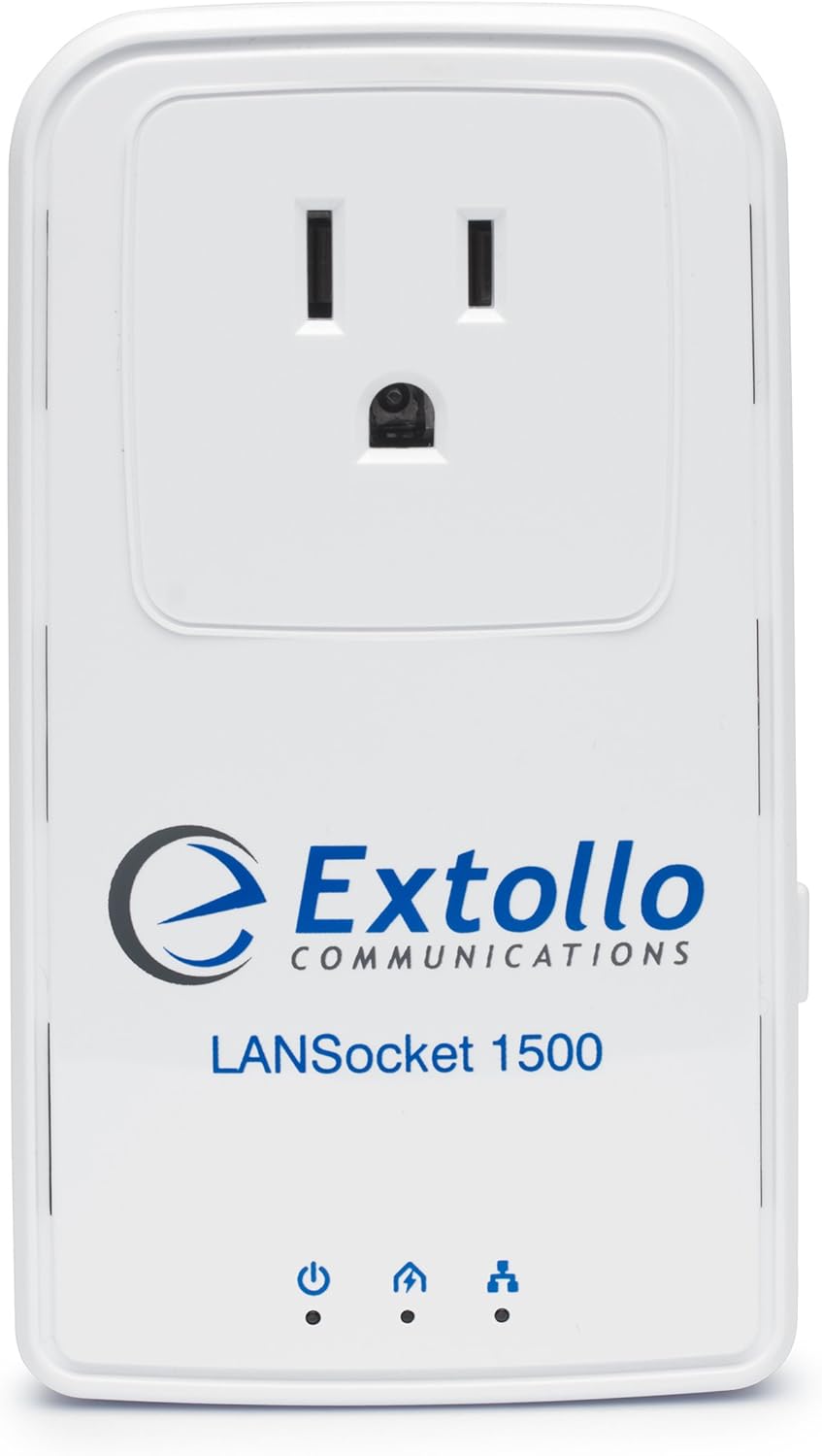 Amazon.com: Extollo Gigabit Ethernet Powerline Adapter LANSocket 1500 ...