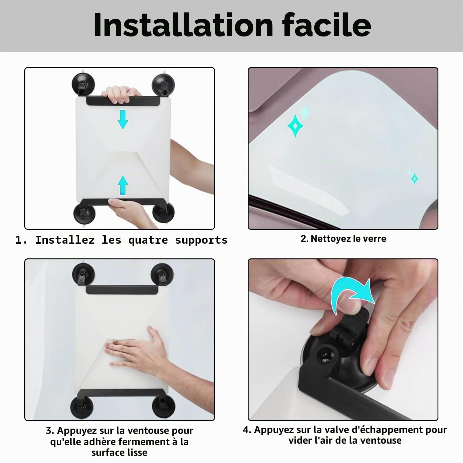 Starlink Mini support à ventouse pour voiture : support de voiture portable puissant pour réception satellite stable, fenêtres et auvents