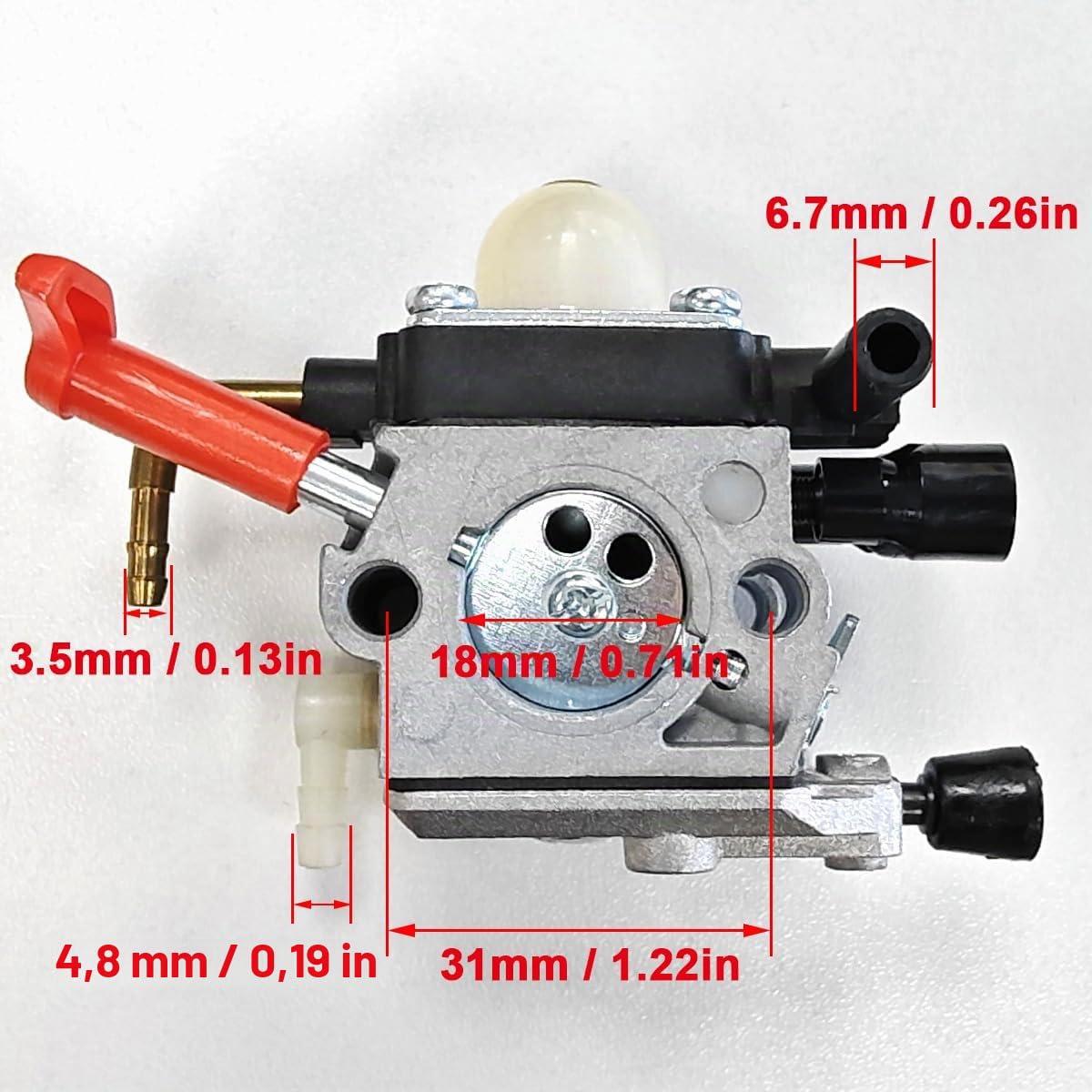 ZAMDOE Vergaser-Kit für Stihl HS81 HS81R HS81RC HS81T HS86 HS86R HS86T Heckenschere, ersetzt C1Q-S225, 4237 120 0606, 4237 120 0618, mit Dichtung Zündkerze Kraftstoffleitung Kraftstofffilter