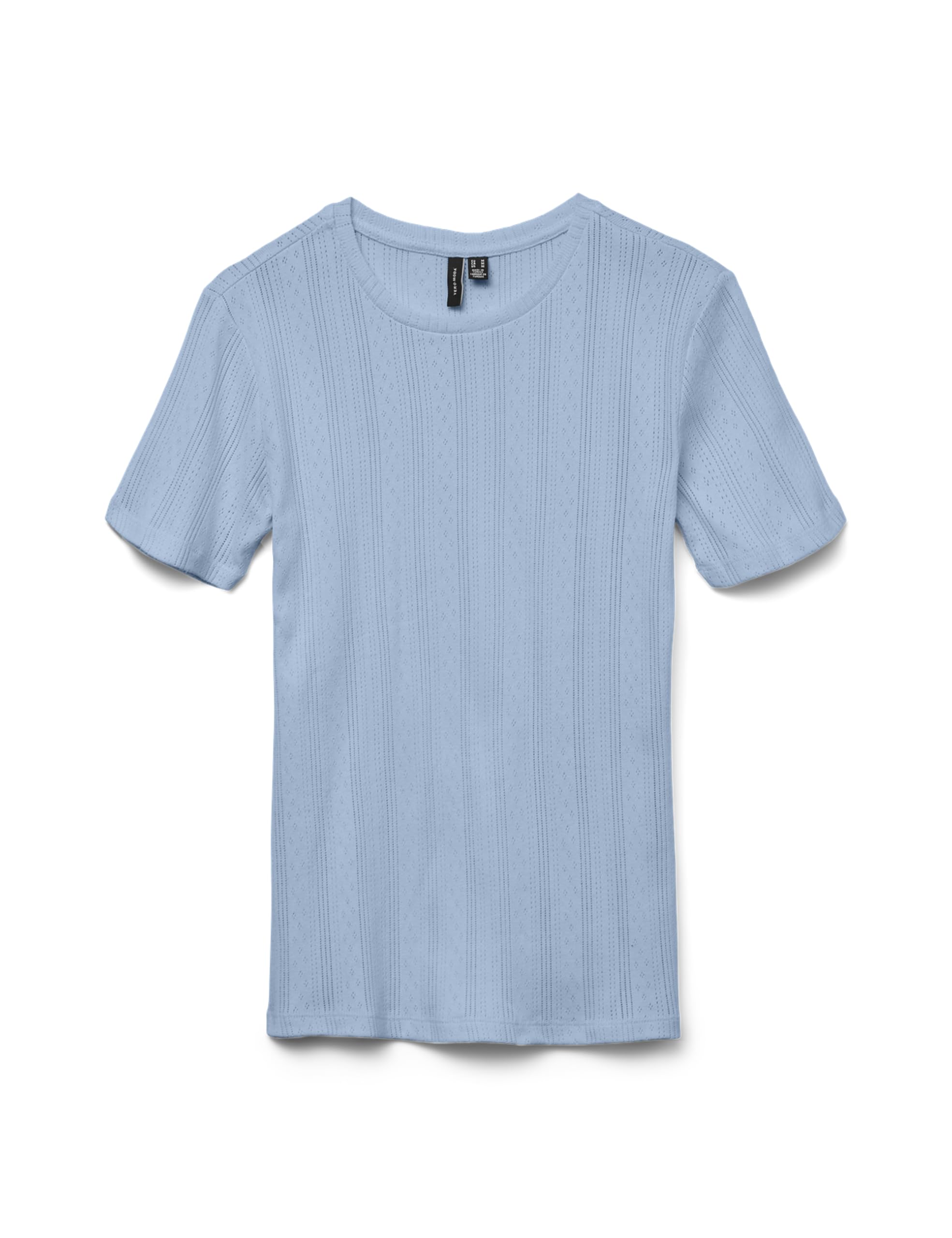 VERO MODA Vmlisa Pointelle SS Top JRS Noos Cashmere Blue
