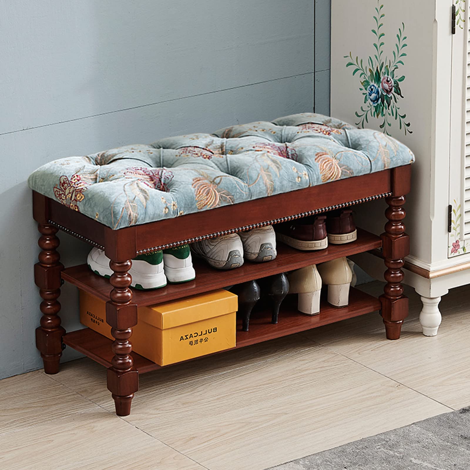 無垢材　ヴィンテージ 収納付きベンチ　イス 無垢材 ヴィンテージ 収納付きベンチ イス