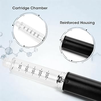 80 Unit Reusable Peptide Pen Injector with Protect Case, Clear Scale Design (Black)