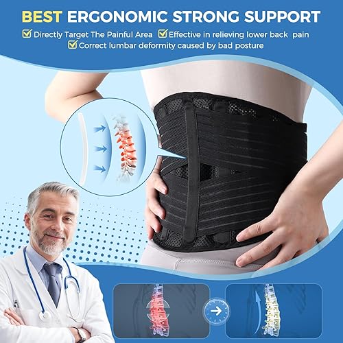 Miniatura 3 de Soporte de espalda para postura con cinturón elástico. Correas de alta elasticidad mejoradas. Soporte lumbar para aliviar el dolor de espalda baja