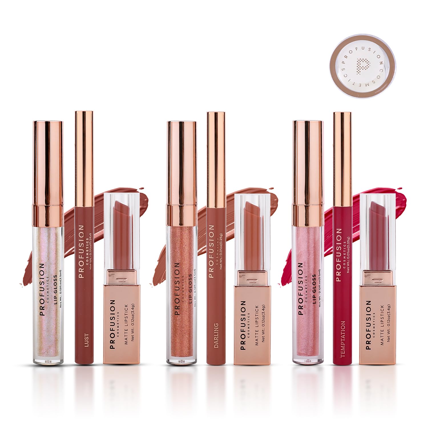 Profusion Cosmetics Stars Aligned Lip Set - 10 Piece Lip Kit with 3 Matte Lipsticks, 3 Lip Liners, 3 Lip Glosses & Lipstick Remover Balm, Soft and Smooth Blending Vegan Makeup Gifts for Women