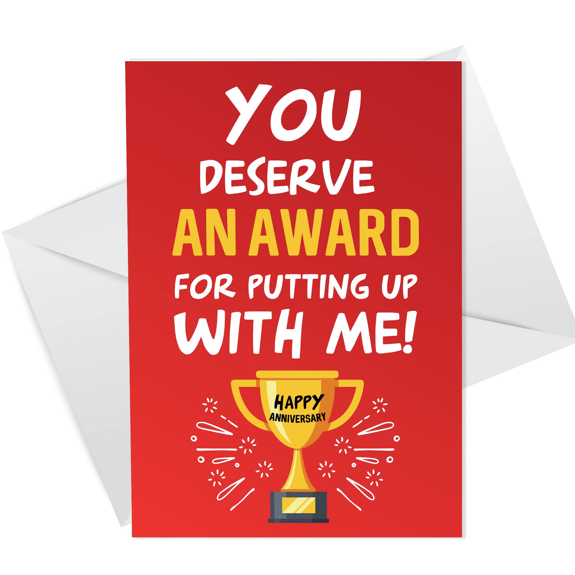 RED OCEAN Anniversary Card - Award - Funny Greeting Card for Boyfriend Girlfriend Husband Wife | Perfect Way to Show Love and Humor | Funny Anniversary Card | Card From Husband Wife