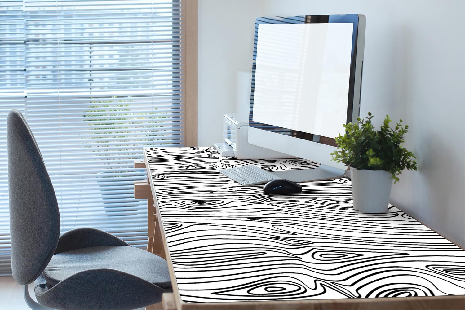 Sottomano Scrivania 120x60 cm Facile da Pulire Antiscivolo Superficie Protettiva Protezione e Decorazione in Vinile PVC per Ufficio e Casa Impermeabile - Imitazione del legno