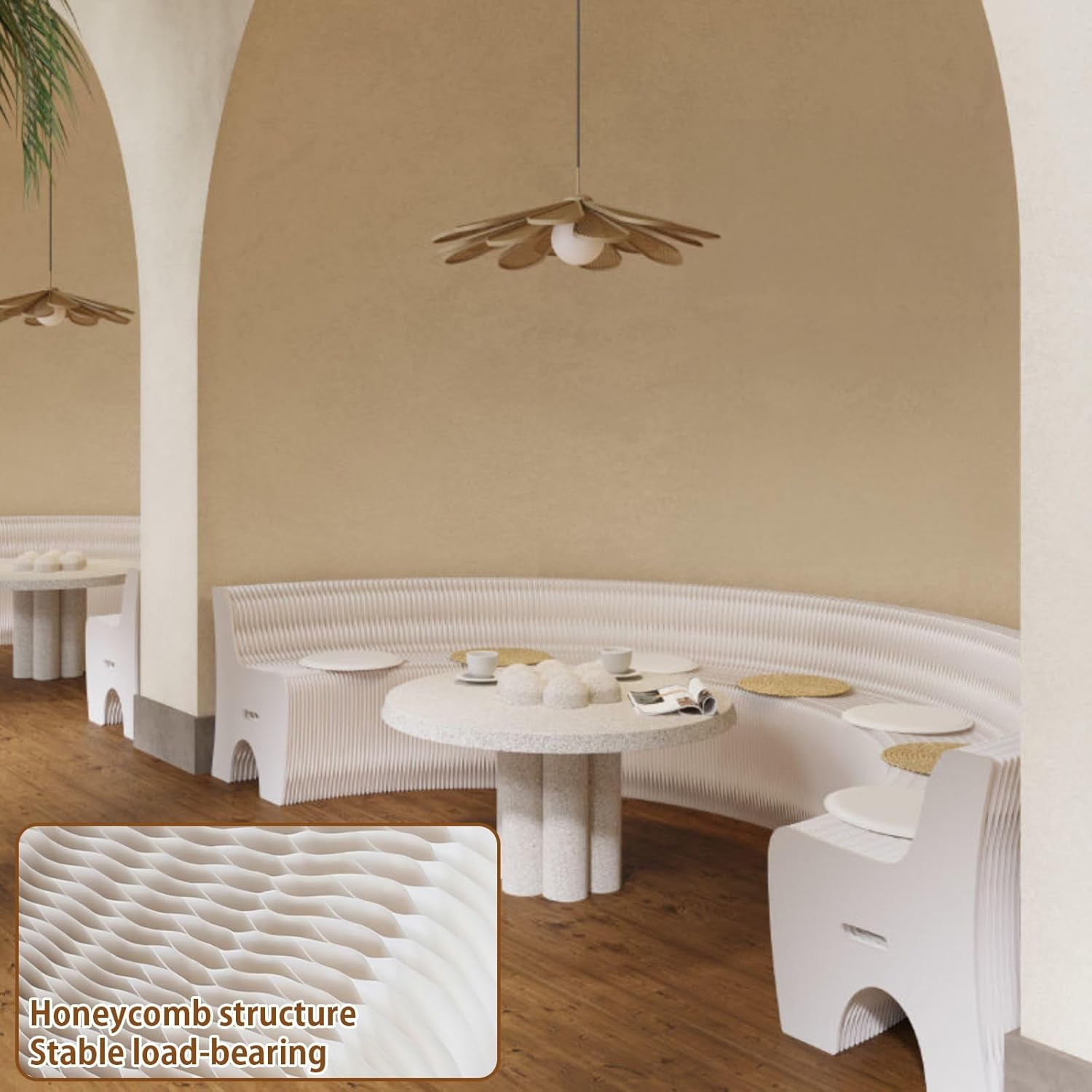 Folding Paper Stool Sofa Chair - Space-Saving, Cushioned Design, No Assembly Required for Living Room, Coffee Bar, and Entrance Hall