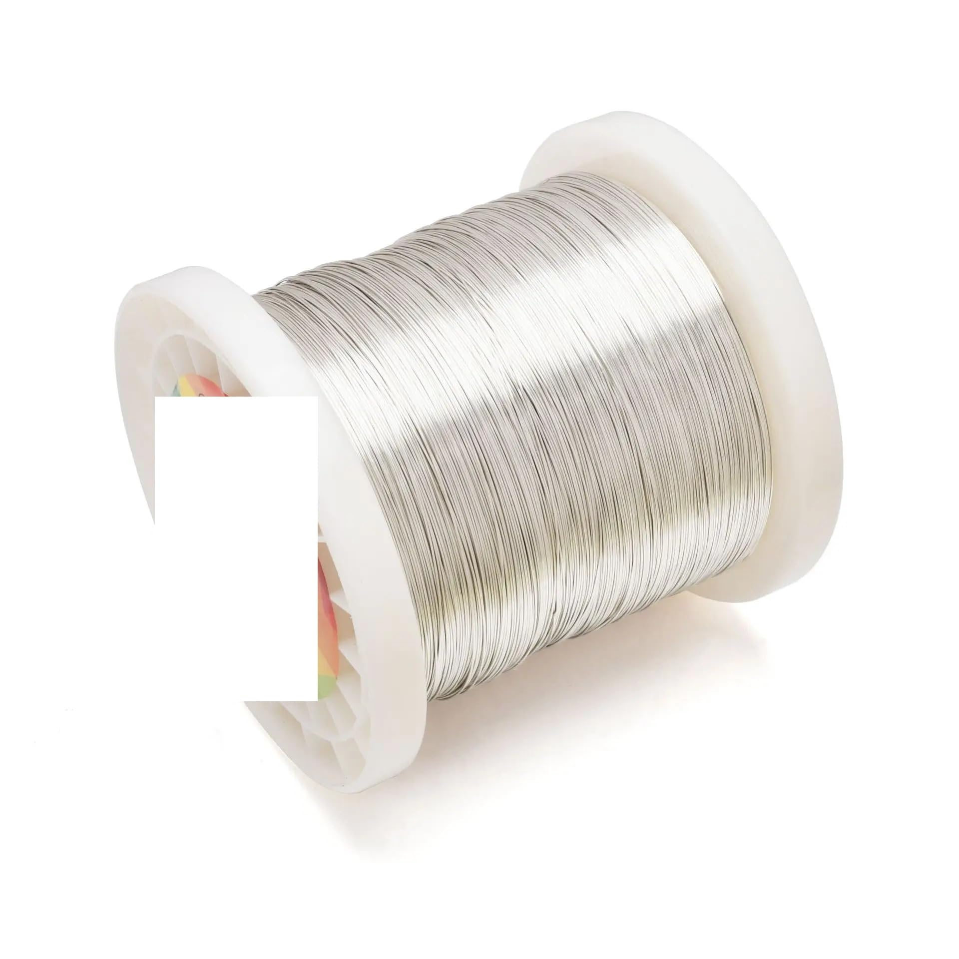 1KG/rollo de alambre acero revestido cobre, calibre 26 28 32, alambres artesanales for hacer, envolver y manualidades(Bright silver,0.3mm 28gauge 1KG)
