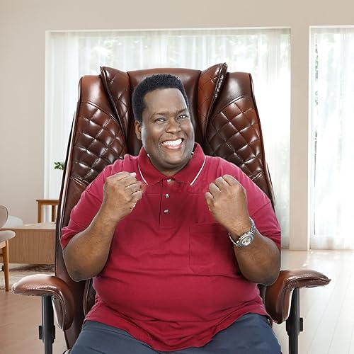 Miniatura 3 de Silla de oficina grande y alta de 500 libras con reposapiés, silla ergonómica para juegos con asiento ancho de cuero, sillas reclinables para