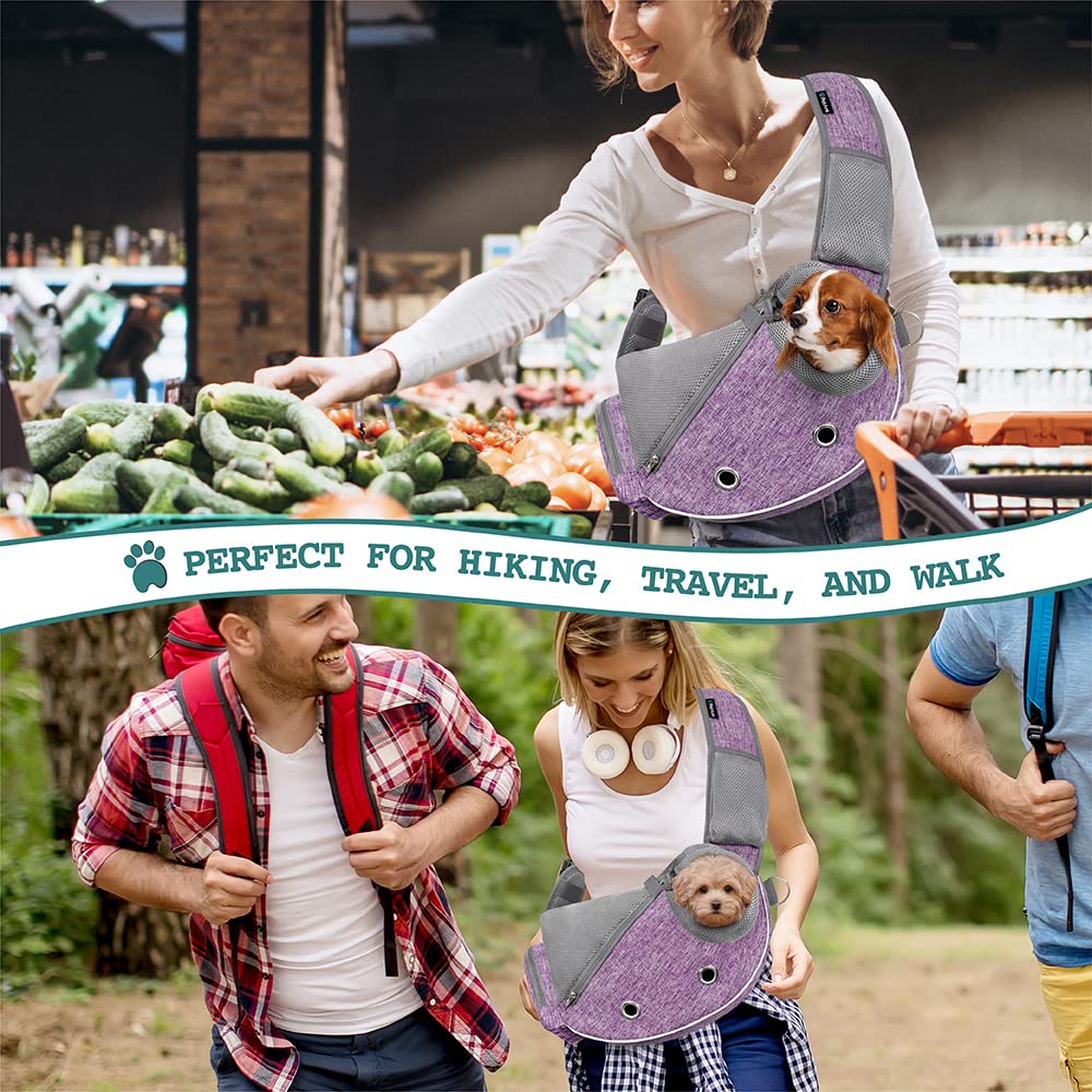 PetAmi Transportador para perros pequeños, bolso bandolera para cachorros, bolsas para perros para viajar, bolsa de transporte para llevar gatos medianos, bandolera ajustable para mascotas,