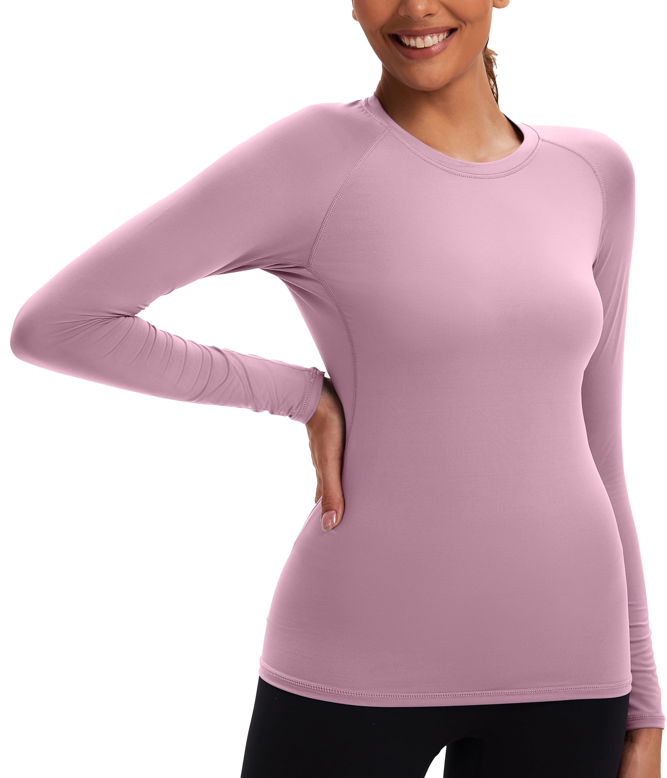 NebuKinex 5 Pack Women's Compression Shirt Long Sleeve Workout Tops Athletic Baselayer Quick Dry Gym Yoga Running T-Shirt 2Black/Grey/Blue/Purple M