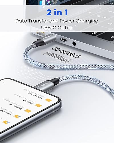 Miniatura 4 de etguuds Cable USB C a USB C de 10 pies, paquete de 3 cables PD de 60 W de carga rápida USB tipo C a tipo C para Samsung Galaxy S23 S22 S21 Ultra W23