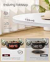 Vista 4 de VASAGLE Juego de mesa de comedor, mesa de comedor redonda con 2 sillas de cocina tapizadas, para espacios pequeños, cocina, sala de estar, marco