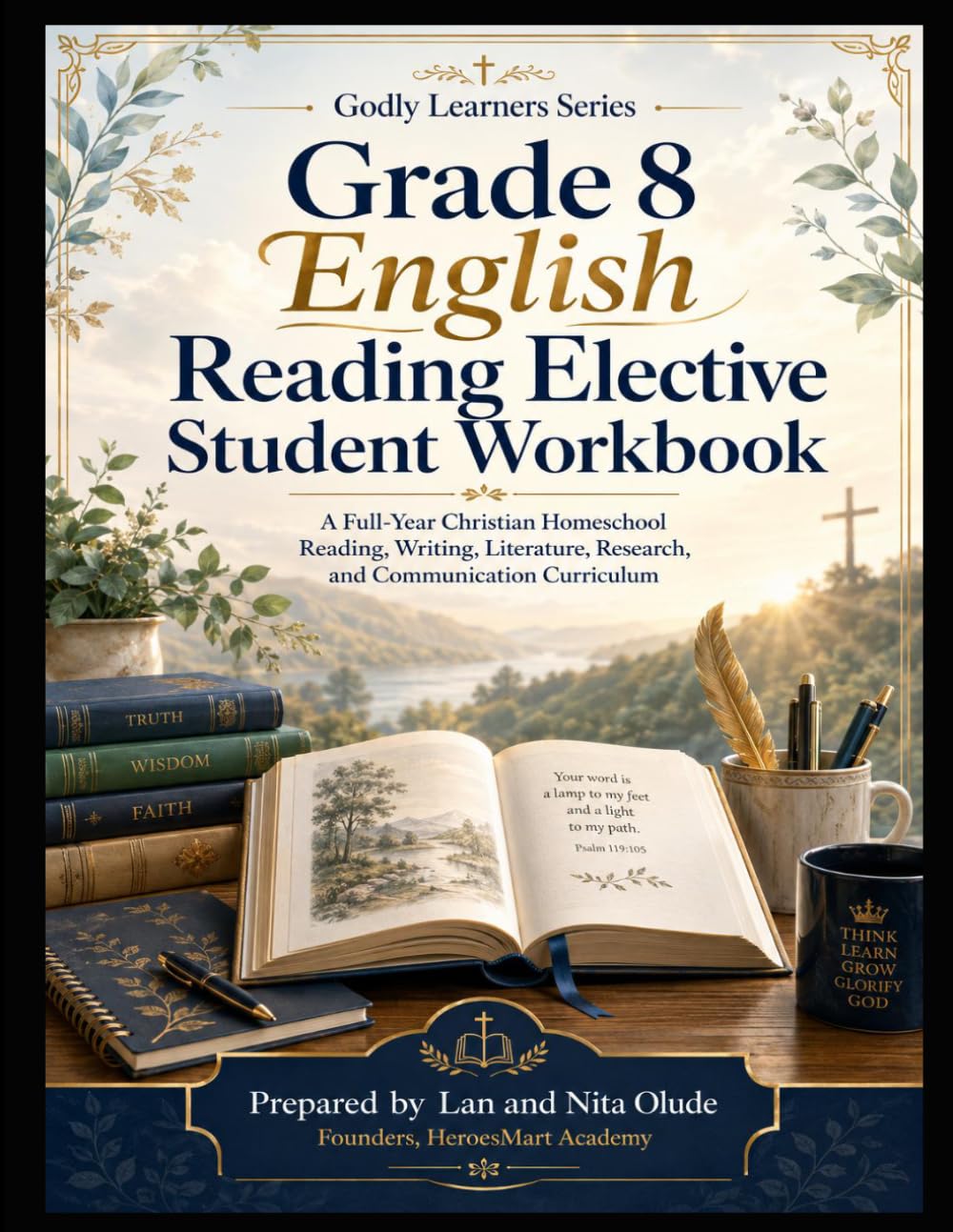 Grade 8 English Reading Elective Student Workbook: A Full-Year Christian Homeschool Reading, Writing, Literature, Research, and Communication Curriculum (Godly Learners)