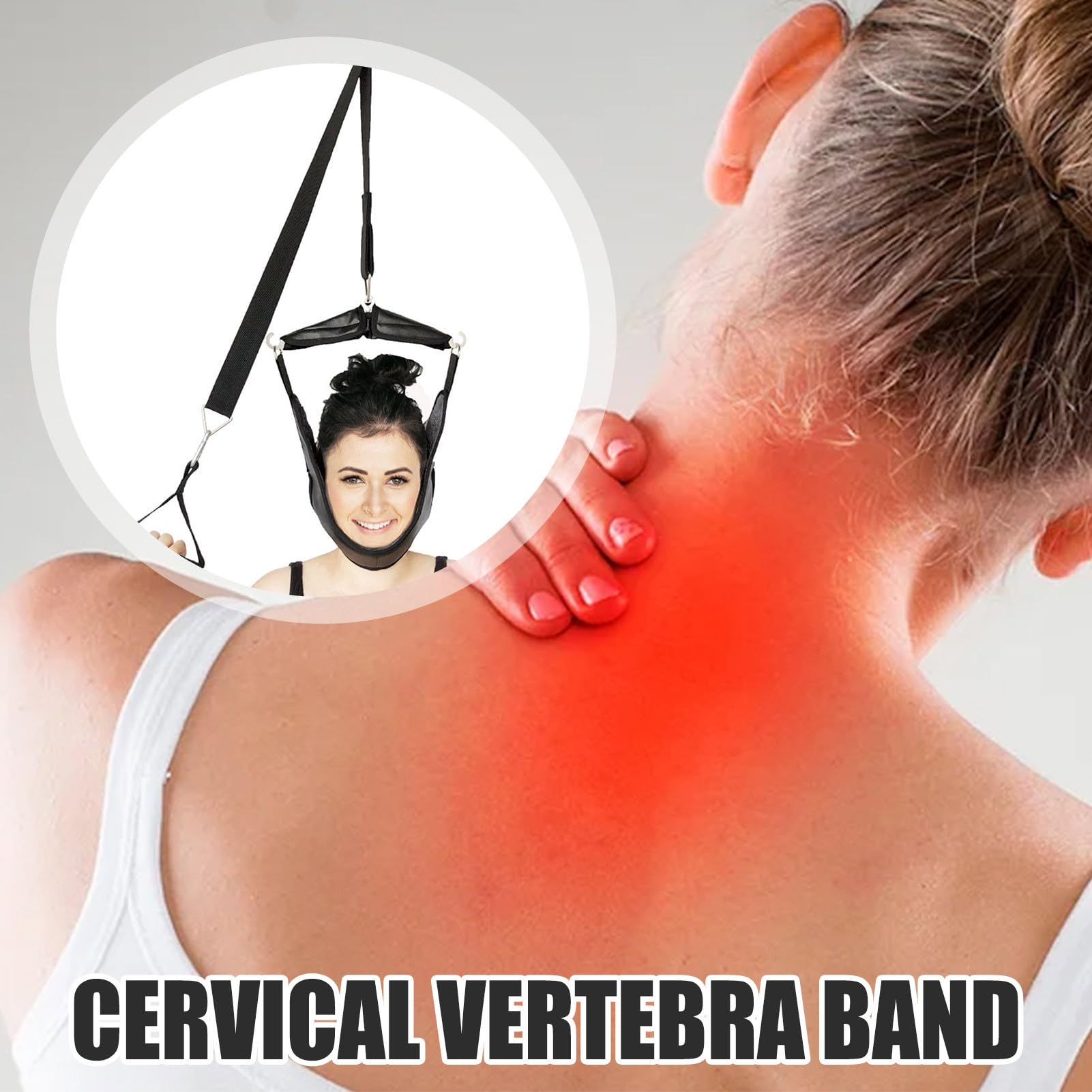 Generisch Dispositivo di trazione cervicale, estensore per il collo, trazione cervicale, decompressione chiropratica, impugnatura comoda, dispositivo di trazione con sottogola per dolori al collo,