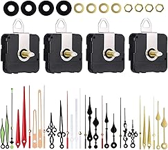 Clock Mechanisms Kit, 4 PCS Silent Quartz Long Shaft Clock Movement with 10 Set of Clock Hands Repair Parts Replacement Wall Clock Mechanism Parts Motor Replacement DIY Wall Clocks Motor Mechanisms