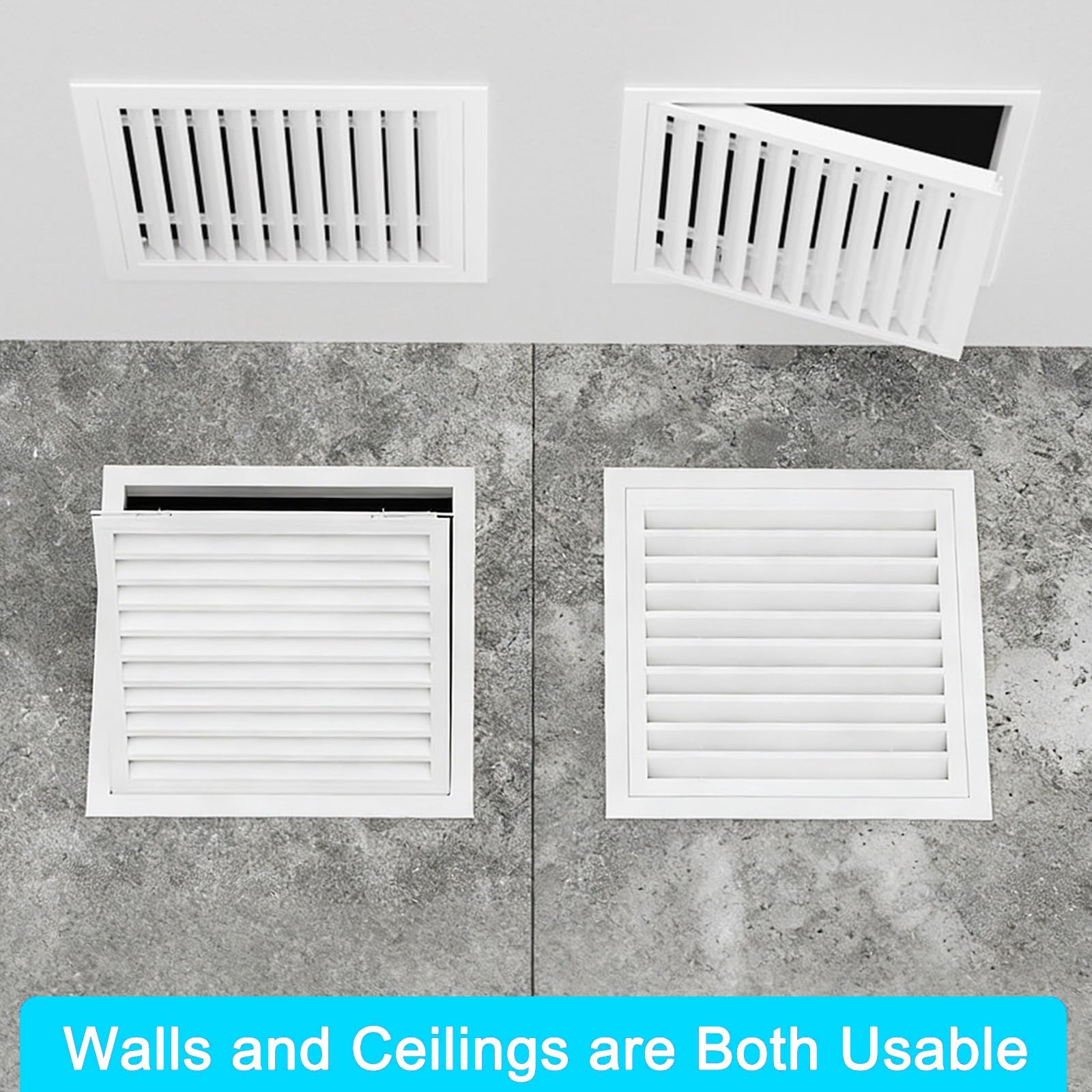 Żaluzjowe aluminiowe kratki powietrzne 70 x 25 cm / 27.6x9.8in (27,6 x 9,8 cala) z filtrem i panelem dostępu - idealne do systemów HVAC, klimatyzacji i kontroli wentylacji