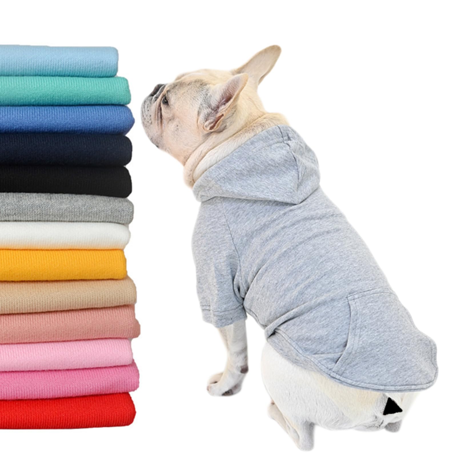 Amazon | 【24HOURS】フレンチブルドッグ フード付き 服 ドッグウェア 