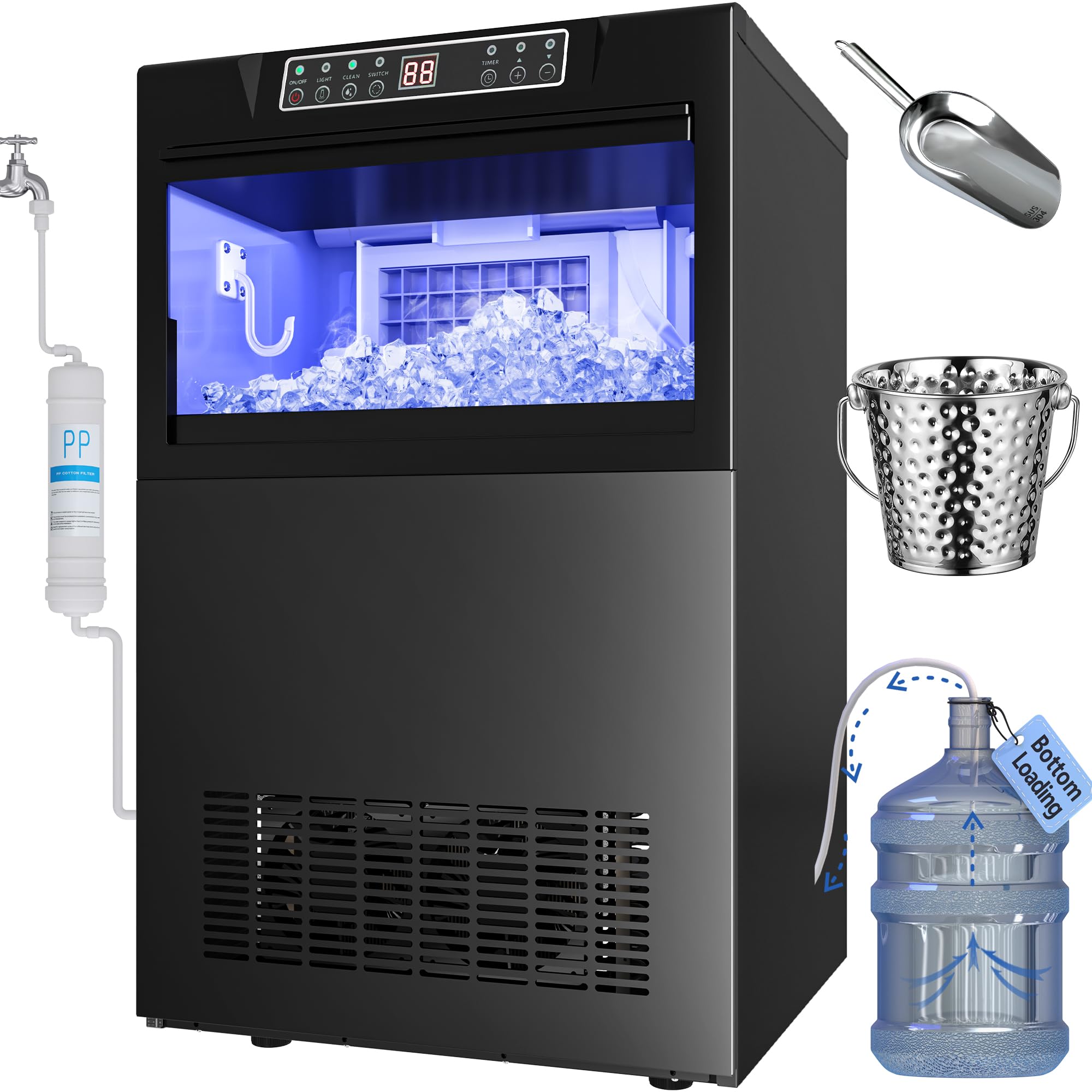 Snapklik.com : YITAHOME 2 Way Water Inlet Commercial Ice Maker Machine ...