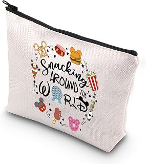 Magic Kingdom Travel Gift Snacking Around The World Zipper Pouch Bag for Women Girls (Snacking Around CA)