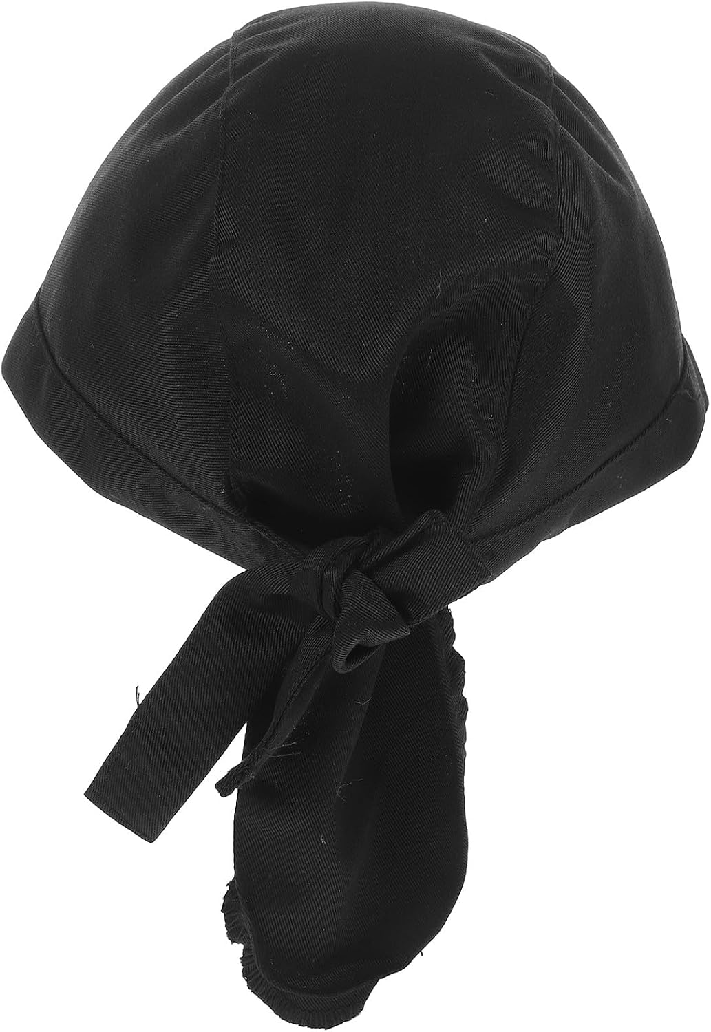 BESTonZON Adjustable Black Chef Hat with Tie-Back Bandana, Cotton Kitchen Cooking Cap for Men and Women, Portable Restaurant and Hotel Work Headwear
