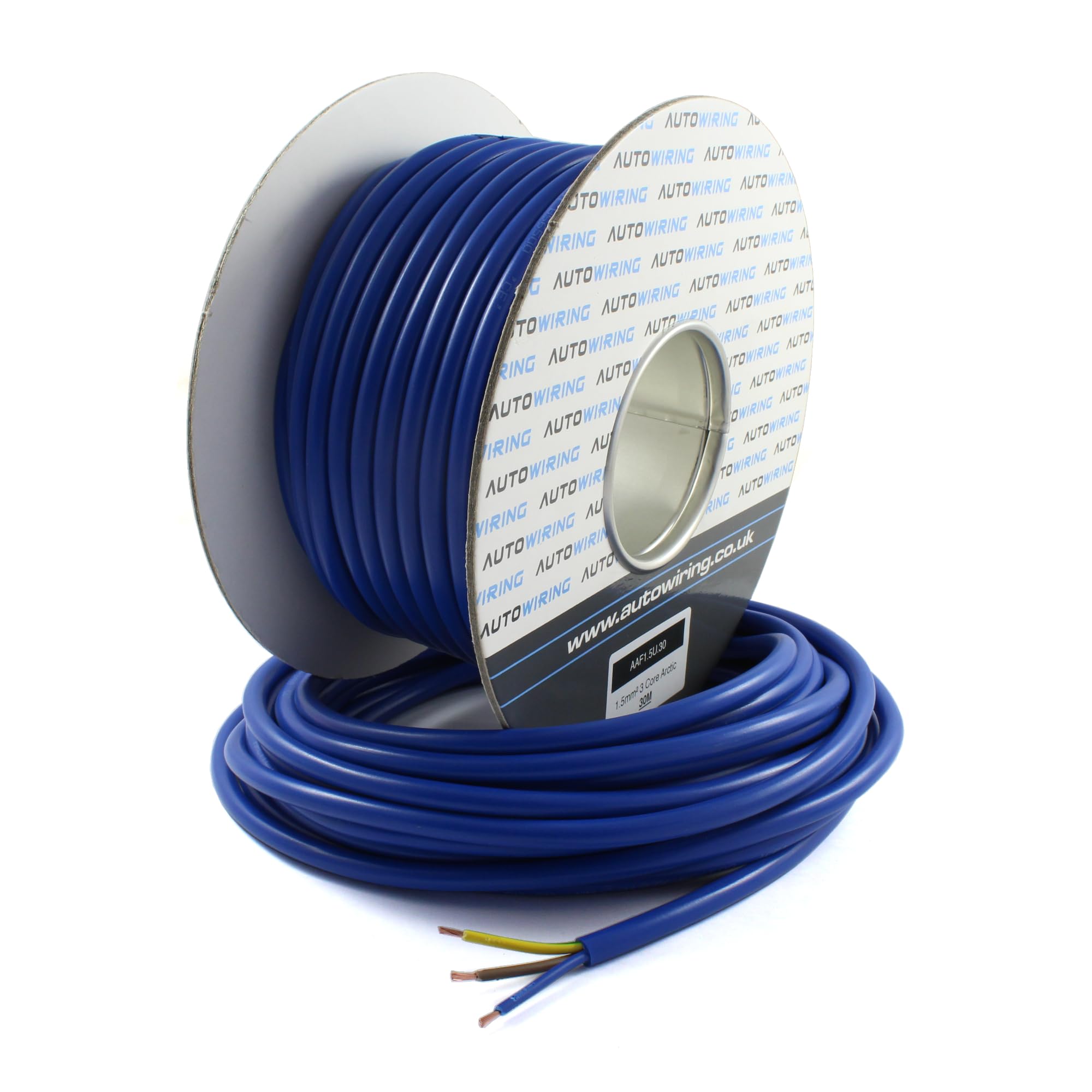 AUTOWIRING Arctic Grade Blue Flex 3183A 1.5mm2 3 Core Outdoors Heavy Duty 16AMP 240V Mains PVC Cable Wire (10 Metre)