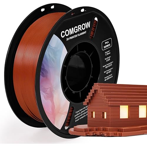 Comgrow PLA 3D Printer Filament, 3D Printer PLA Filament 1.75mm, Dimensional Accuracy +/- 0.02 mm, 1KG Spool PLA Brown