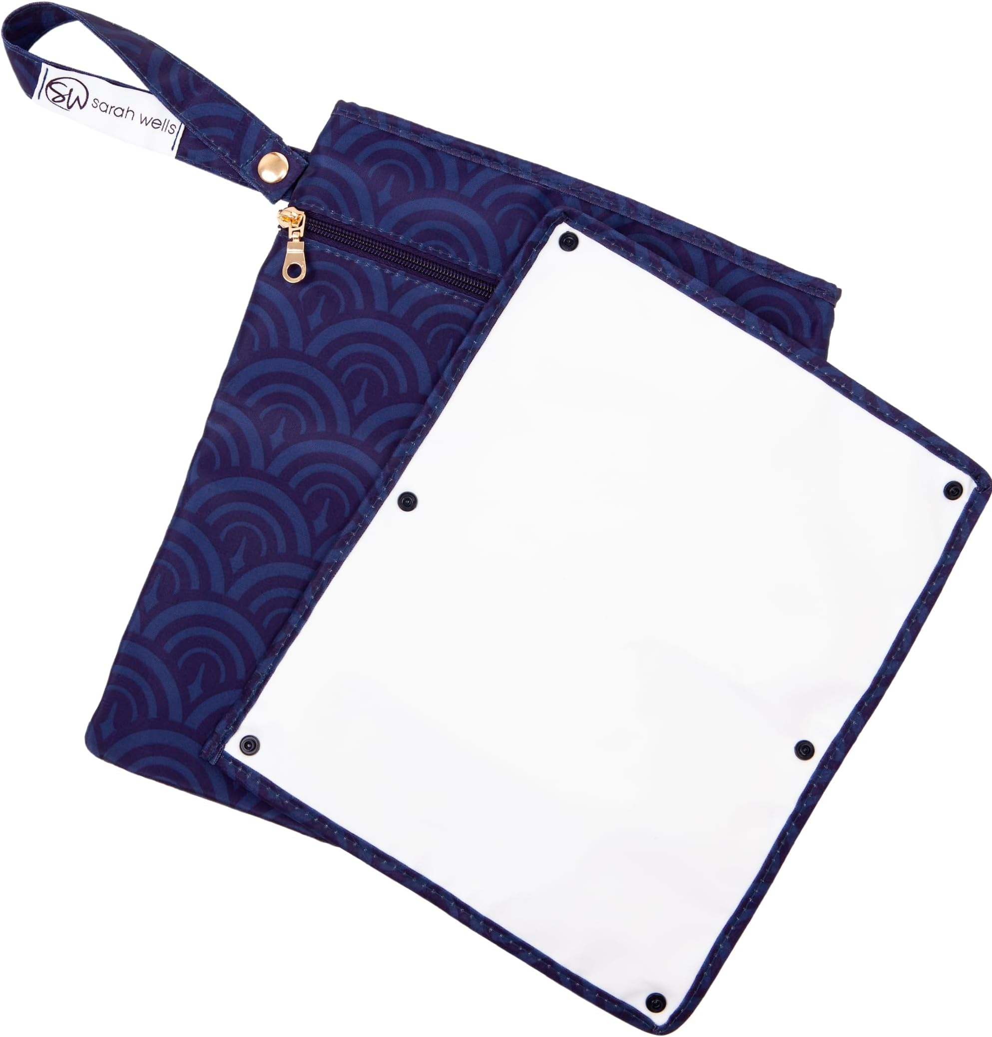 Sarah Wells Pumparoo Wet Dry Bag for Breast Pump Parts – Compact Organizer with Waterproof Pocket, Staging Mat & Fridge Hack – Machine Washable Pumping Accessory (Deco)