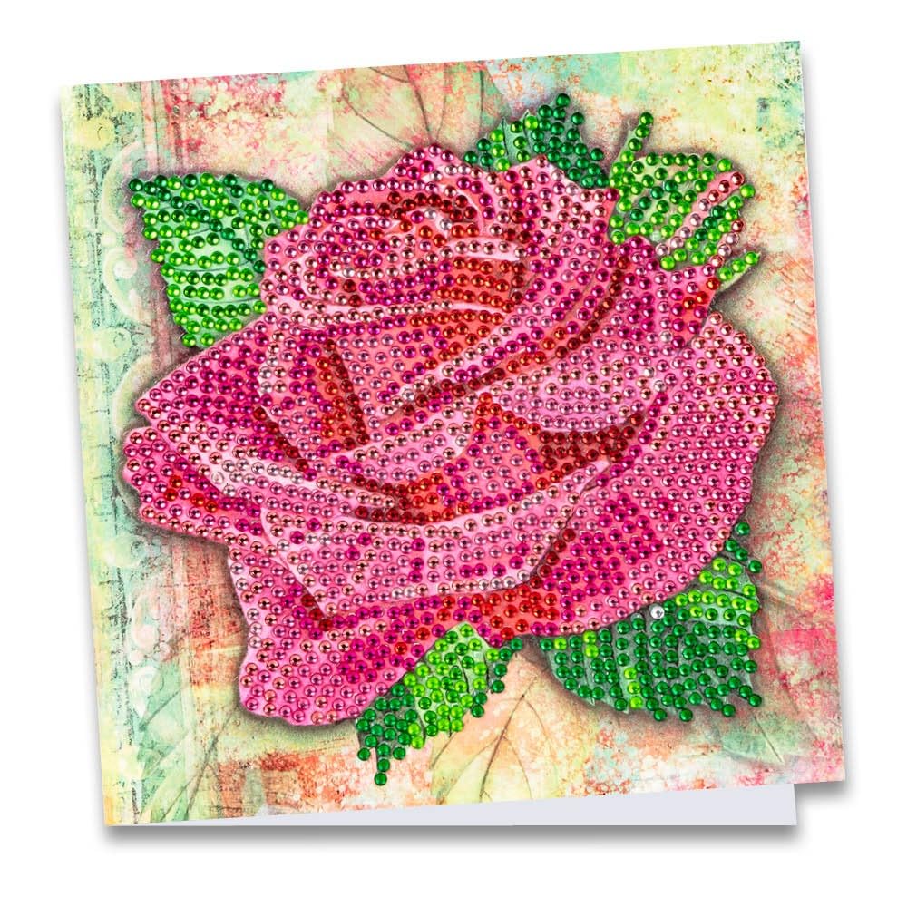 Ideen mit Herz, Diamond Painting-wenskaart, strass-editie, 16 x 16 cm, 370 g /m², inclusief steentjes, envelop & gereedschap (kerstroos Ideen mit Herz, Diamond Painting-wenskaart, strass-editie, 16 x 16 cm, 370 g /m², inclusief steentjes, envelop & gereedschap (kerstroos