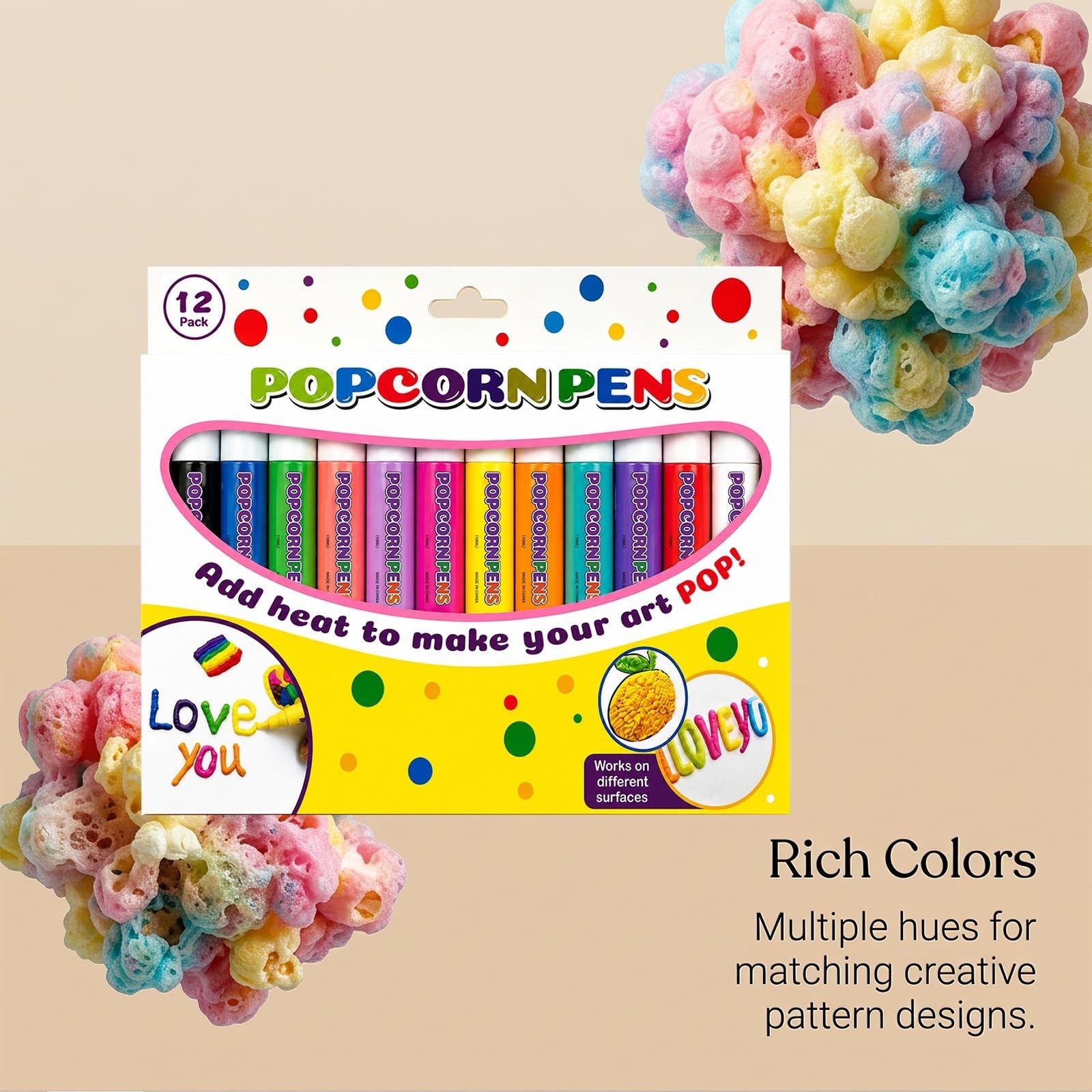 Générique Magic Popcorn Pen DIY Bubble Popcorn Drawing Pens,