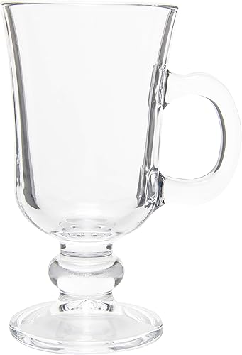 Miniatura 6 de Red Co. Taza de café irlandesa de cristal transparente con pies originales, juego de 6-7.75 onzas