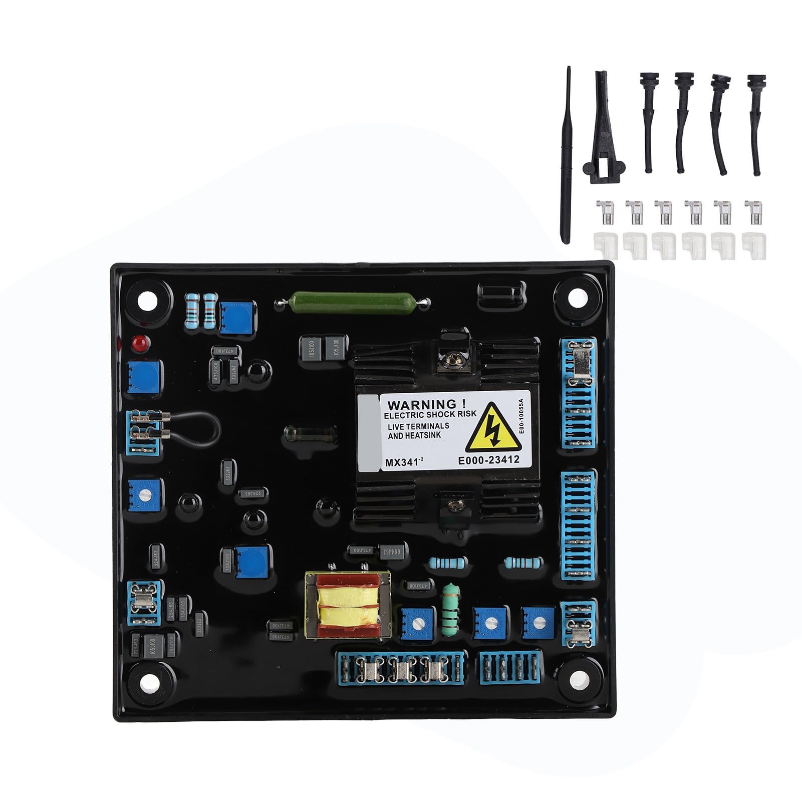 Controlador Automático de Voltaje, Material ABS, Módulo AVR MX341 para Generador sin Escobillas con Protección contra Sobreexcitación y Baja Velocidad, Ideal para Uso en Campo
