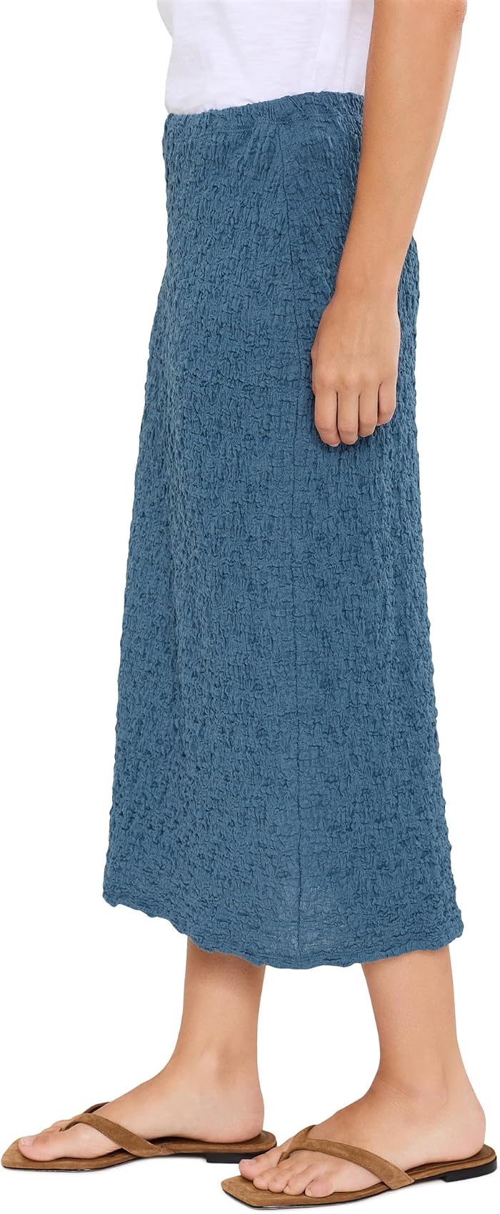 Женская юбка Eileen Fisher Petite Bubble Jacquard Straight, цвет: Синий — фото 2