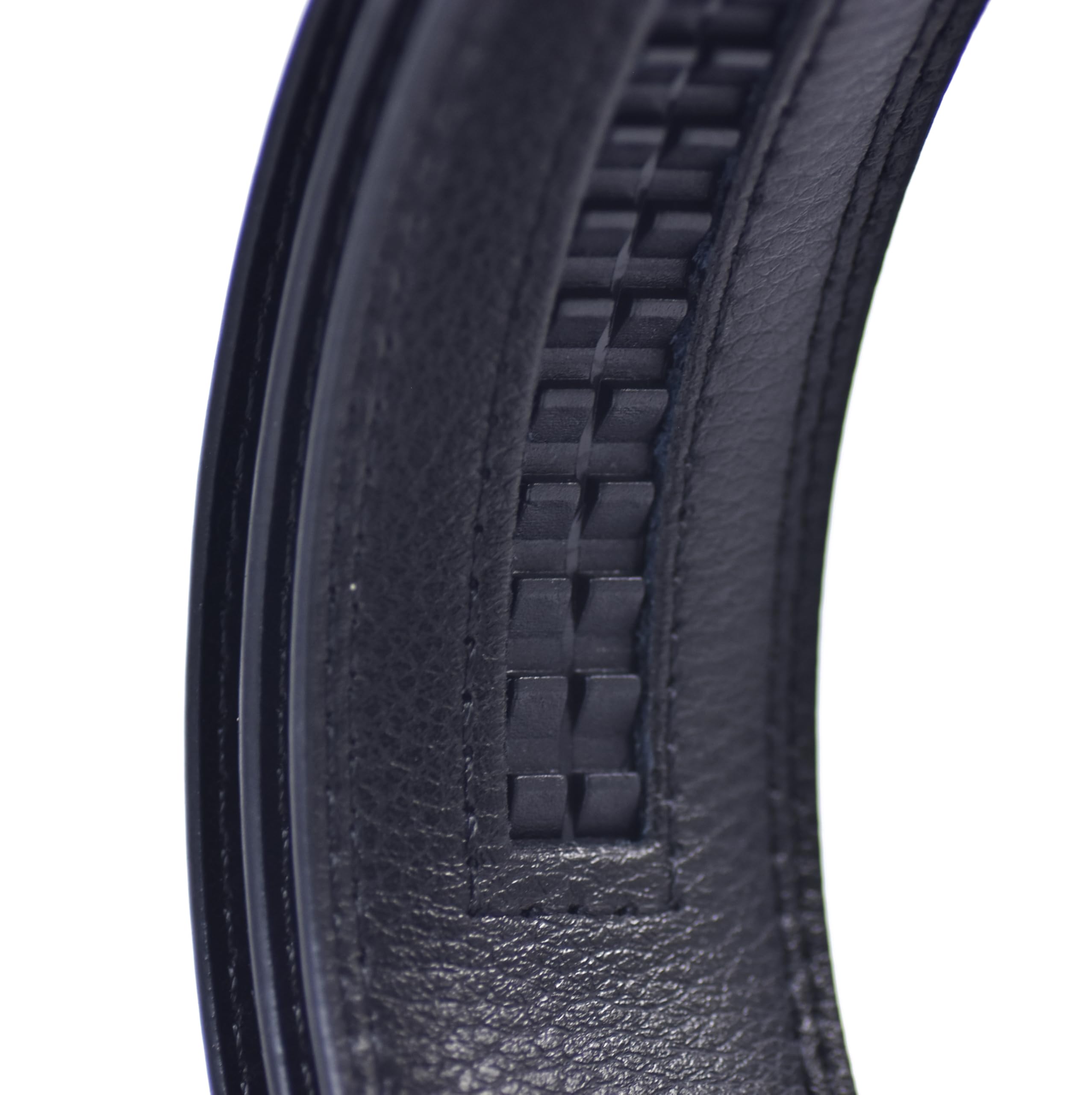 WildHorn Men's Genuine Leather Belt for Men| Premium Auto-Lock Buckle | Adjustable up to 48” | Formal & Casual Wear | Micro-Adjust Fit | Stylish Gift Box Included (NATURAL BLACK) - Image 3 thumbnail