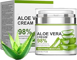 Crema facial hidratante 98% de aloe vera, hid...