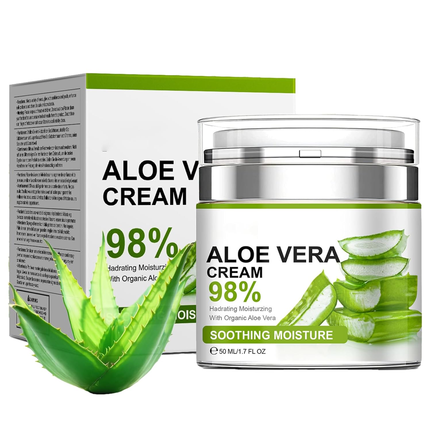 xinxinghualing 98% Aloe Vera Moisturizer Face Cream,Face Moisturizer with Pure Aloe Vera, Soothing,Moisturizing and Delicate Skin Anti Wrinkle Face Cream for Dry Skin,Acne Scars Moisturizing Cream for Men and Women 50ml