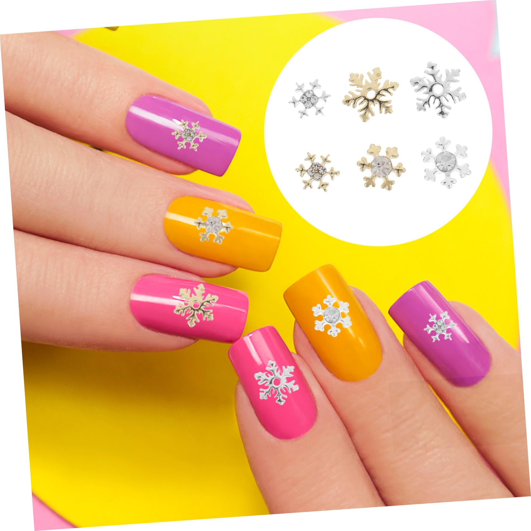 BESTYASH 5 Set Charm Per Unghie Decorazioni Glitterate Per Unghie Stile Natalizio Per Manicure E Decorazioni Per Feste 60 Pezzi*5