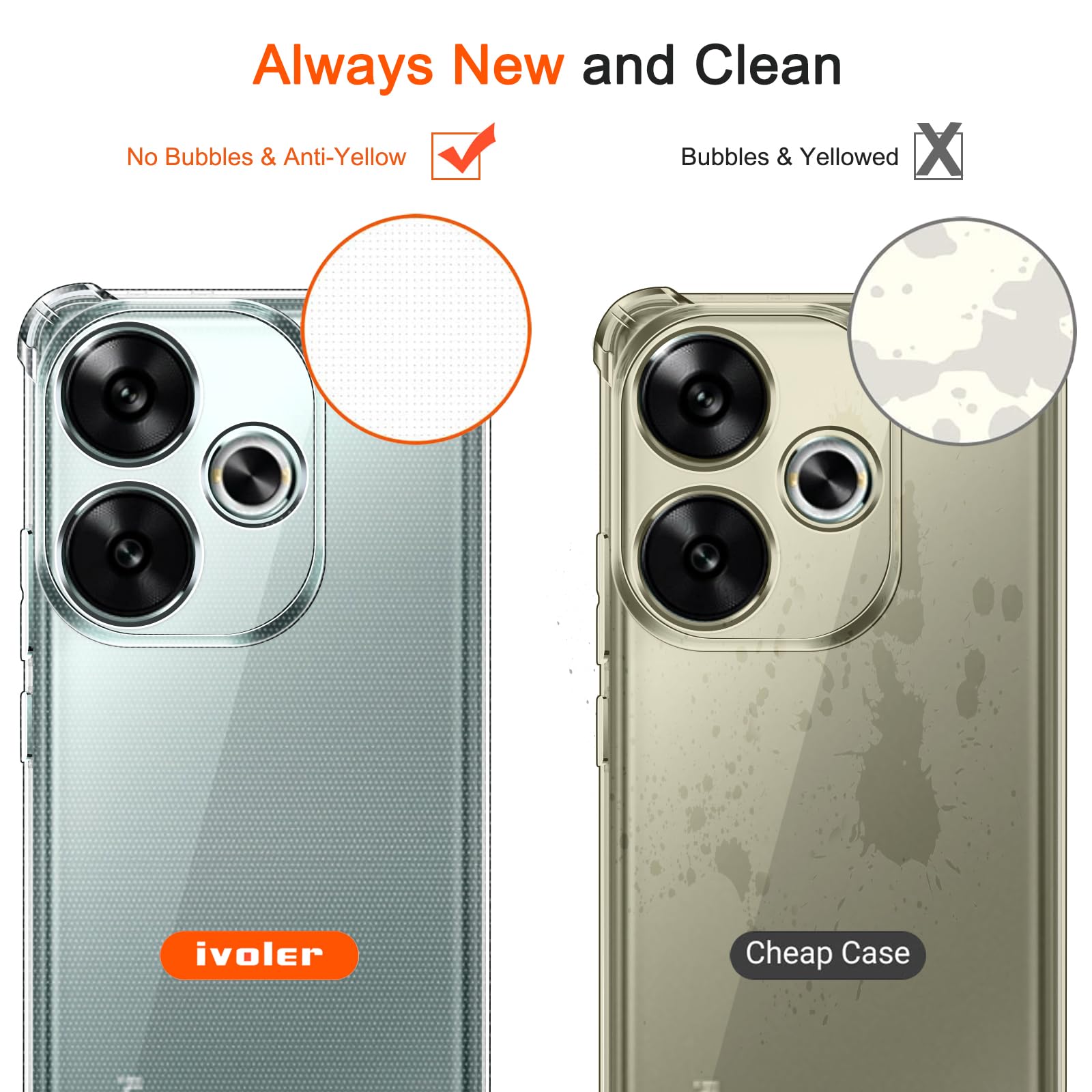IVoler Cover Trasparente Per Xiaomi Poco F6 Pro 5G, Custodia In TPU Morbido Antiurto Con Paraurti, Sottile E Leggera - 3